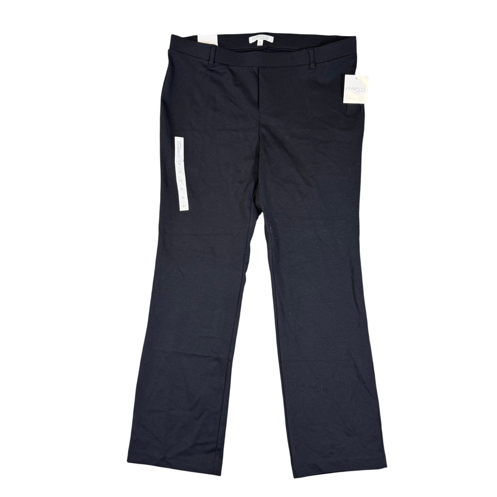 NWT Company Ellen Tracy Black Ponte Pants XL Straight Leg EFFN5318 NWT